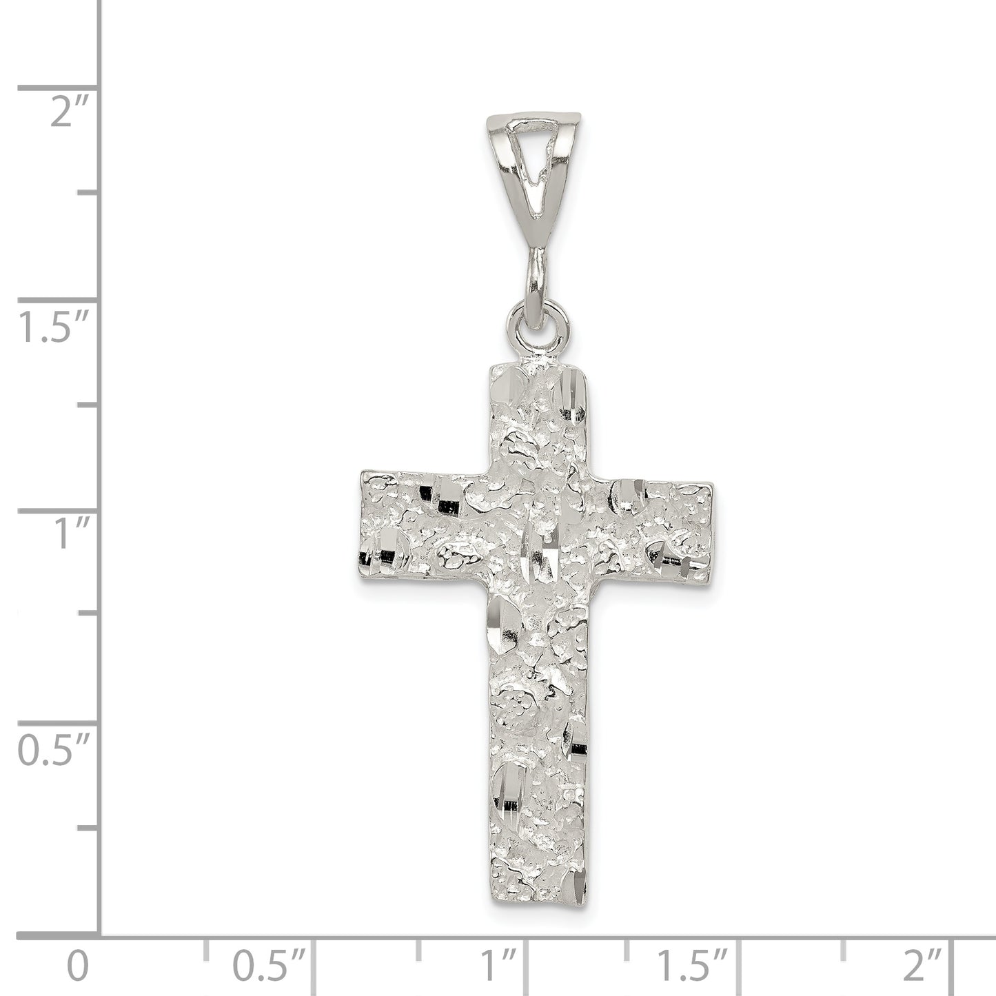 Sterling Silver Nugget Cross Pendant