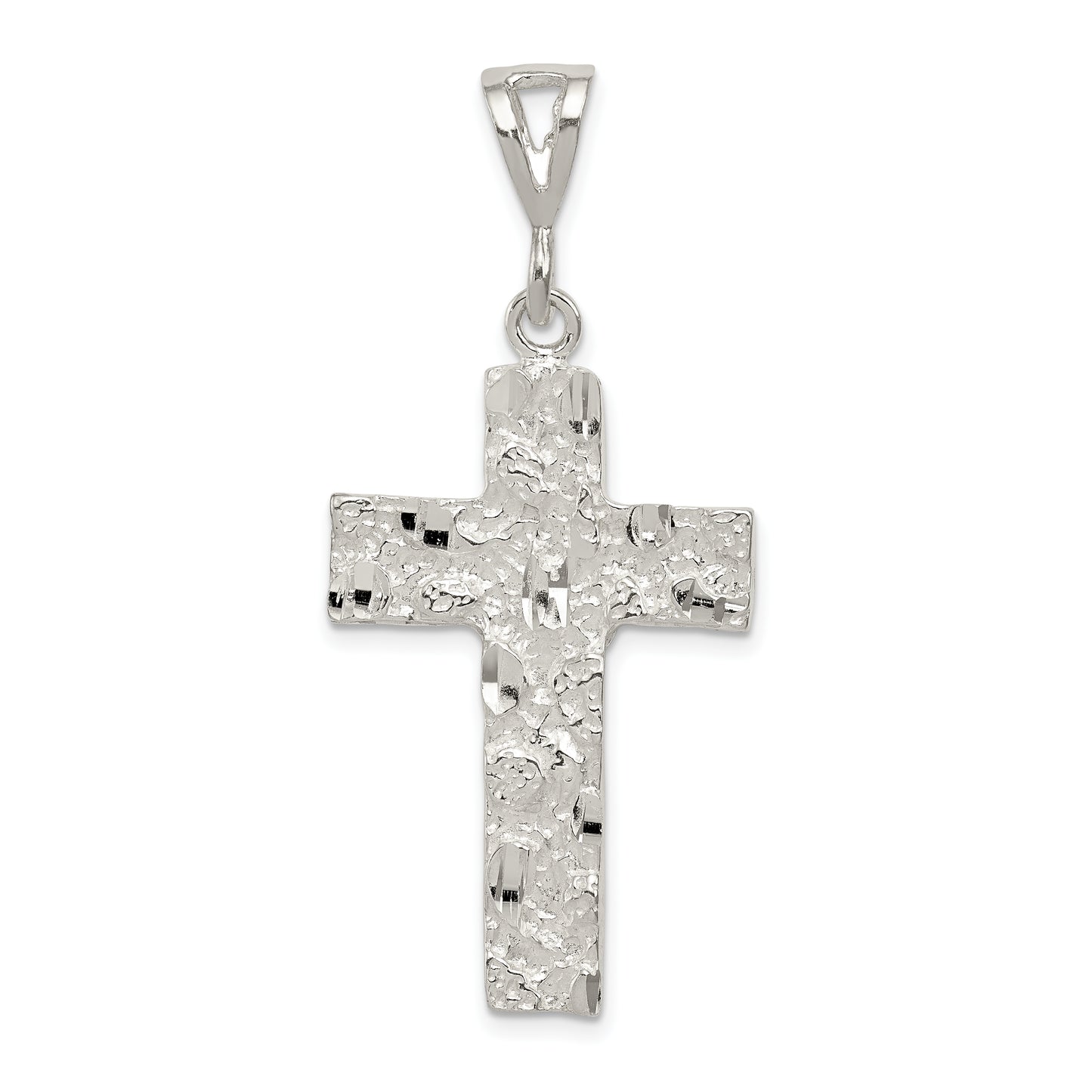 Sterling Silver Nugget Cross Pendant