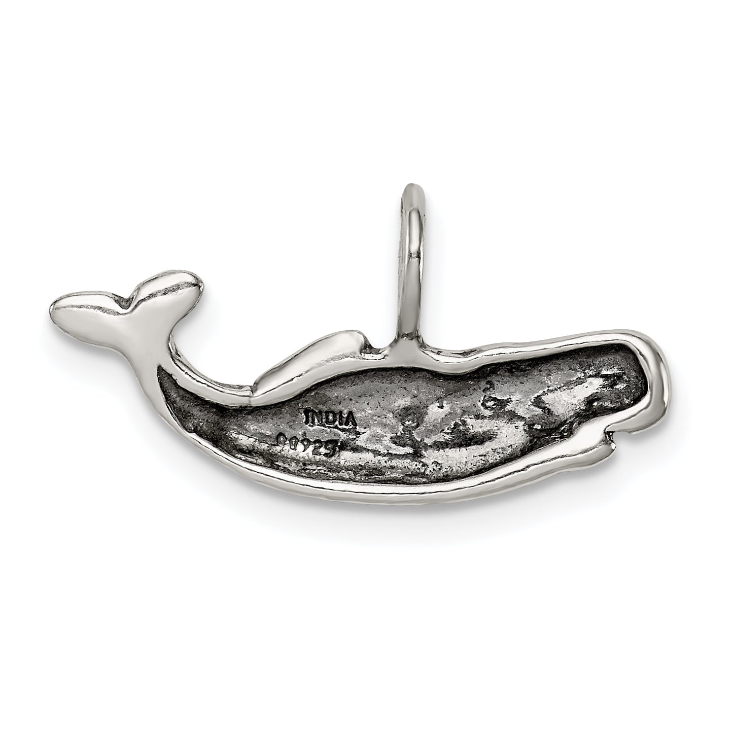 Sterling Silver Antiqued Blue Whale Pendant