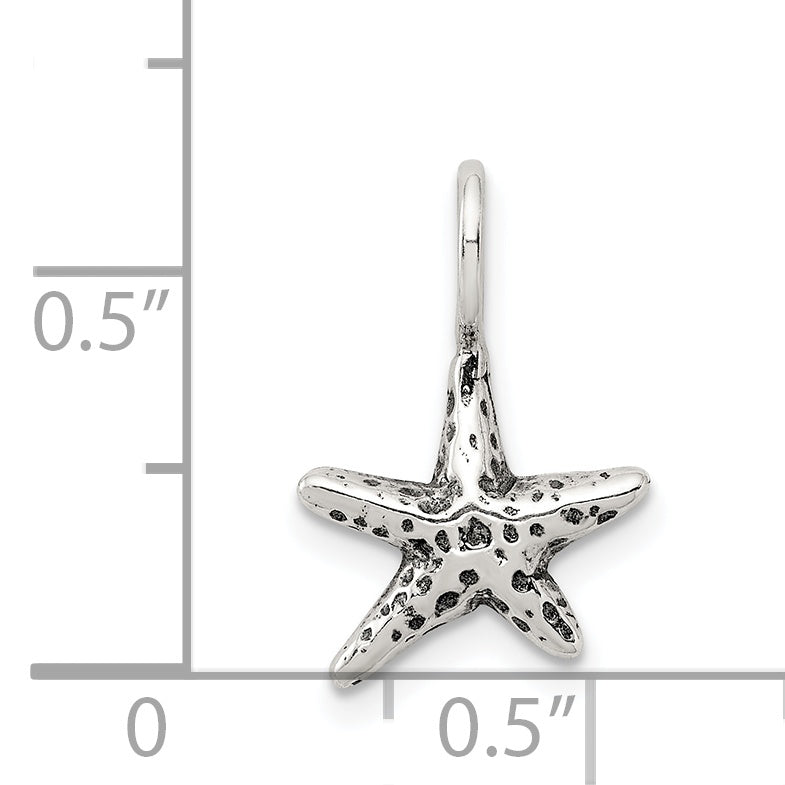 Sterling Silver Antiqued Starfish Pendant