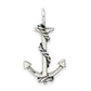 Sterling Silver 3D Antiqued Anchor And Rope Pendant