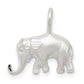 Sterling Silver Satin Diamond-Cut Elephant Pendant