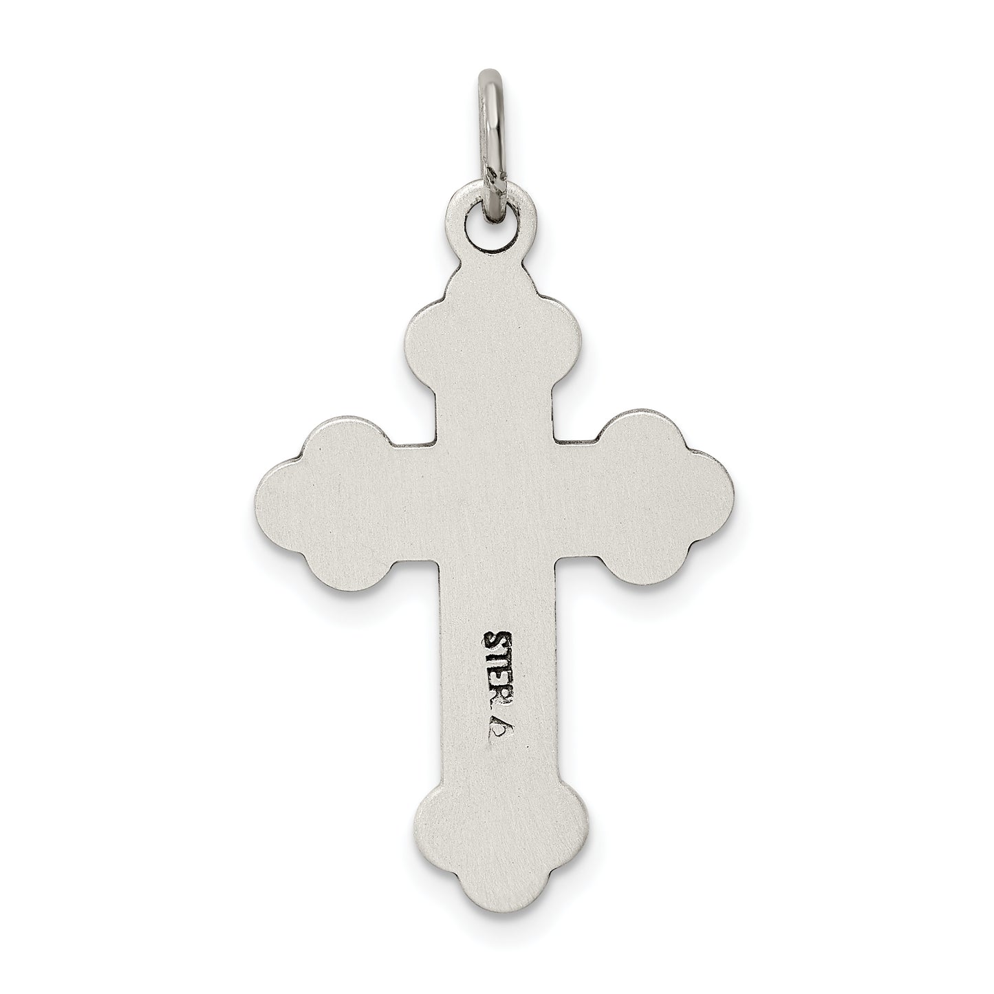 Sterling Silver Antiqued Budded Cross Pendant