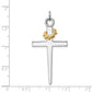 Sterling Silver Rhodium-Plated & 18K Gold-Plated Cross Pendant