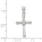 Sterling Silver Rhodium-Plated Cz Cross Pendant