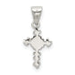 Sterling Silver Rhodium-Plated Cz Cross Pendant