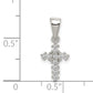 Sterling Silver Rhodium-Plated Cz Cross Pendant