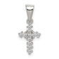 Sterling Silver Rhodium-Plated Cz Cross Pendant