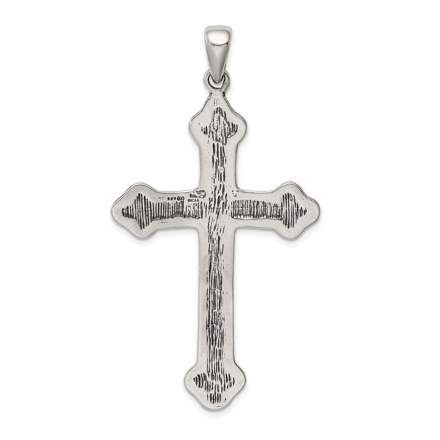 Sterling Silver Antiqued Thorn Cross Pendant