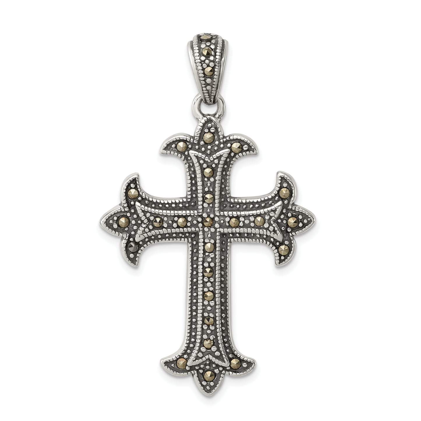 Sterling Silver Marcasite Cross Pendant