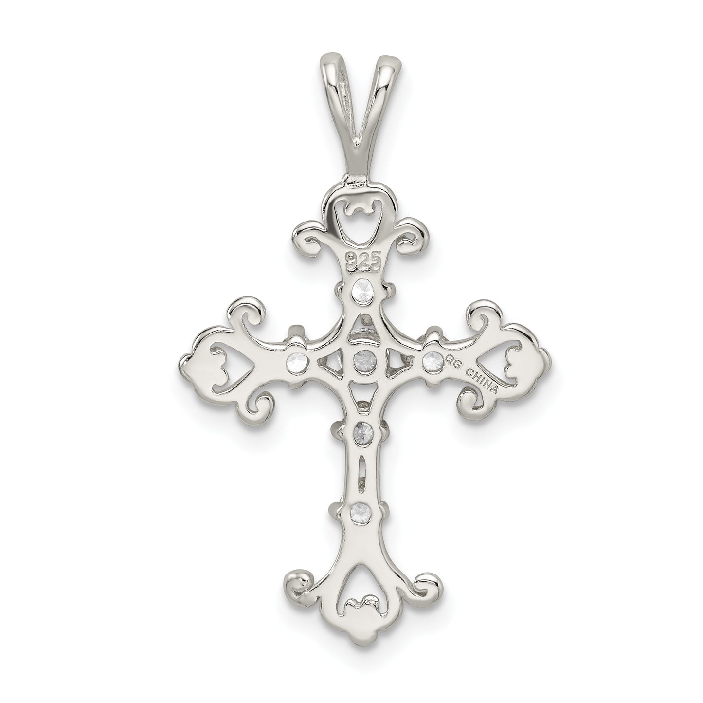 Sterling Silver Cz Cross Pendant