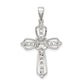 Sterling Silver Rhodium-Plated Cz Cross Pendant