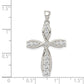 Sterling Silver Rhodium-Plated Cz Cross Pendant