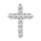 Sterling Silver Rhodium-Plated Cz Cross Pendant