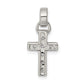 Sterling Silver Rhodium-Plated Cz Latin Cross Pendant