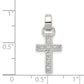 Sterling Silver Rhodium-Plated Cz Latin Cross Pendant