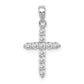 Sterling Silver Rhodium-Plated Cz Cross Pendant