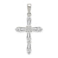 Sterling Silver Rhodium-Plated Cz Cross Pendant