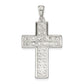 Sterling Silver Rhodium-Plated Cz Latin Cross Pendant