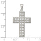 Sterling Silver Rhodium-Plated Cz Latin Cross Pendant