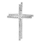 Sterling Silver Black & Clear Cz Cross Slide Pendant