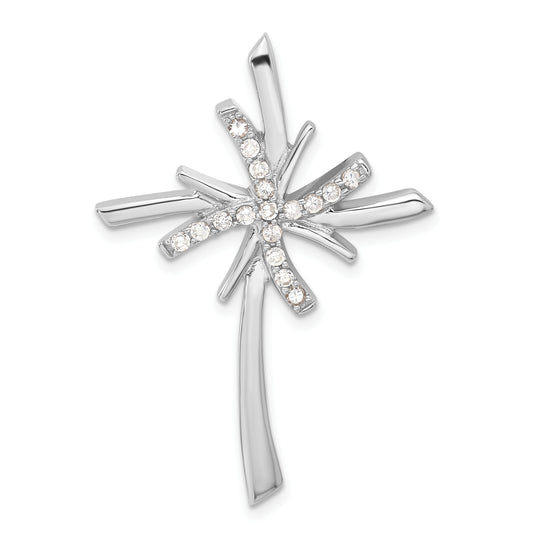 Sterling Silver Cz Cross Pendant