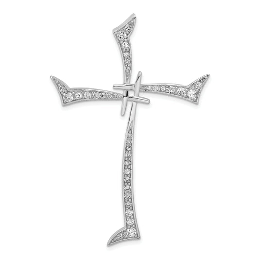 Sterling Silver Cz Cross Pendant