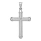 Sterling Silver Rhodium-Plated Diamond -Cut Reversible Cross Pendant