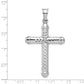 Sterling Silver Rhodium-Plated Diamond -Cut Reversible Cross Pendant