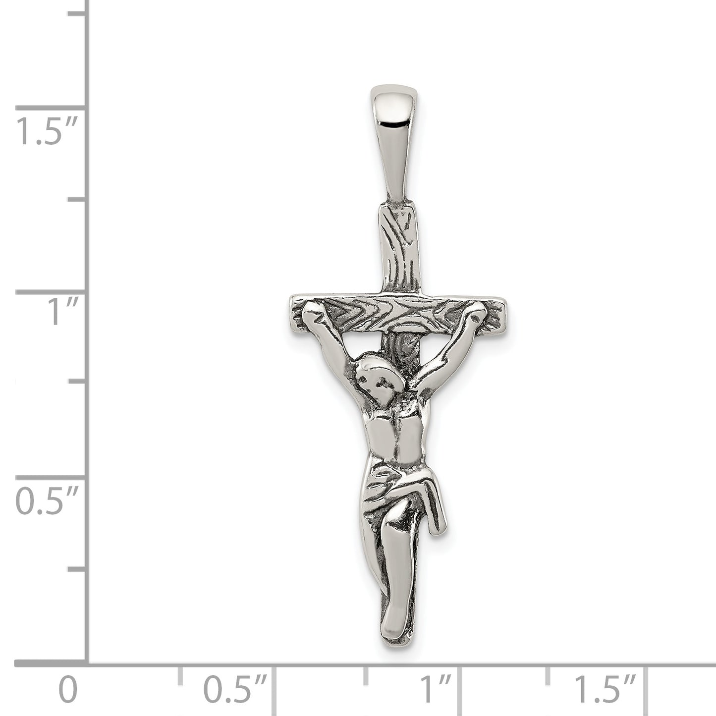 Sterling Silver Antiqued Crucifix Pendant