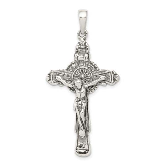 Sterling Silver Antiqued Iona Crucifix Pendant