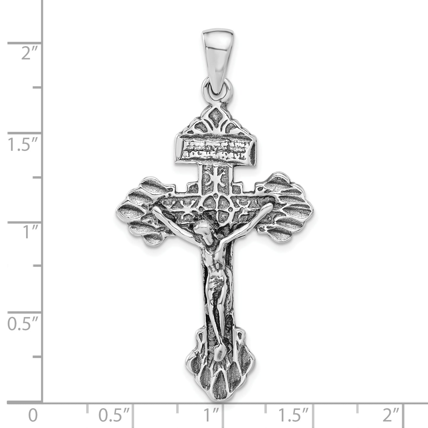 Sterling Silver Antiqued Crucifix Pendant