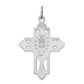 Sterling Silver Rhodium-Plated Miraculous Medal Cross Pendant