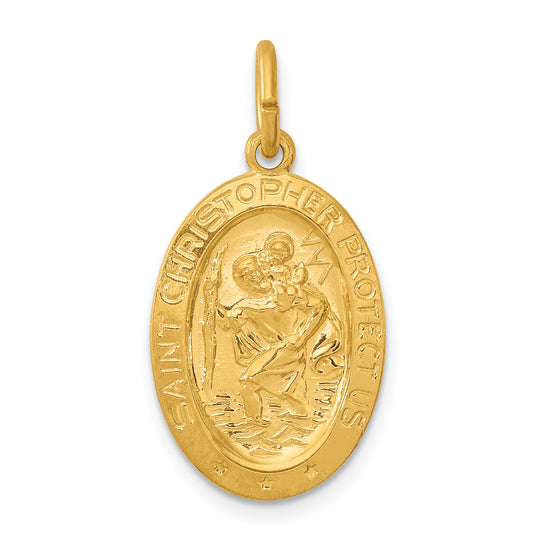 Sterling Silver 24K Gold-Plated Saint Christopher Medal