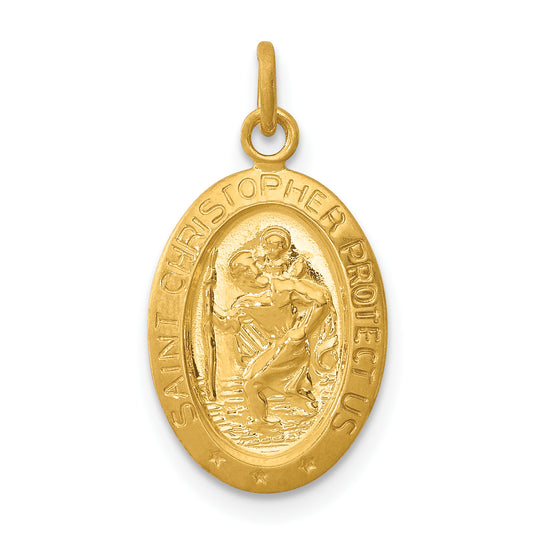 Sterling Silver 24K Gold-Plated Saint Christopher Medal