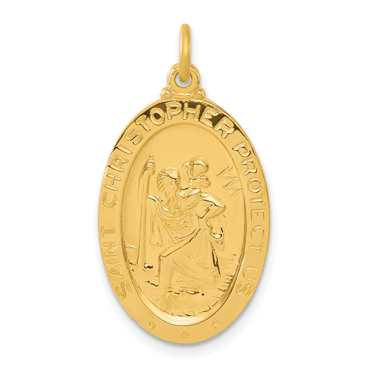 Sterling Silver 24K Gold-Plated Saint Christopher Soccer Medal