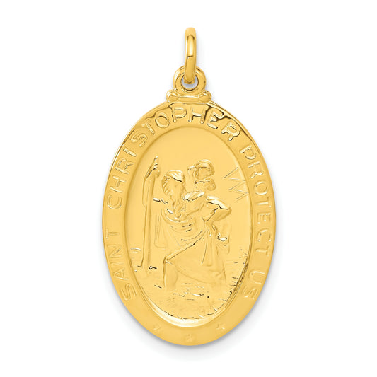 Sterling Silver 24K Gold-Plated Saint Christopher Basketball Medal Pendant