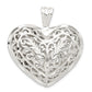 Sterling Silver Filigree Puffed Heart Pendant