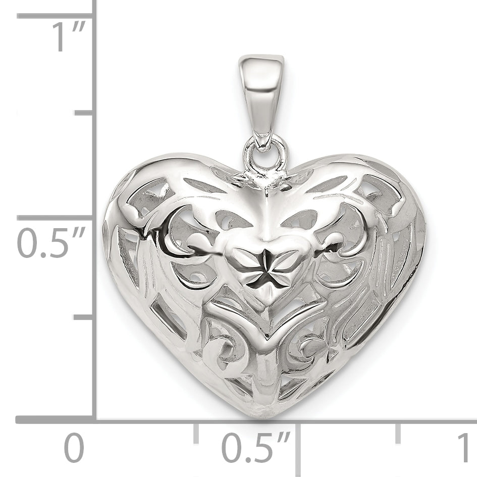 Sterling Silver Filigree Heart Pendant