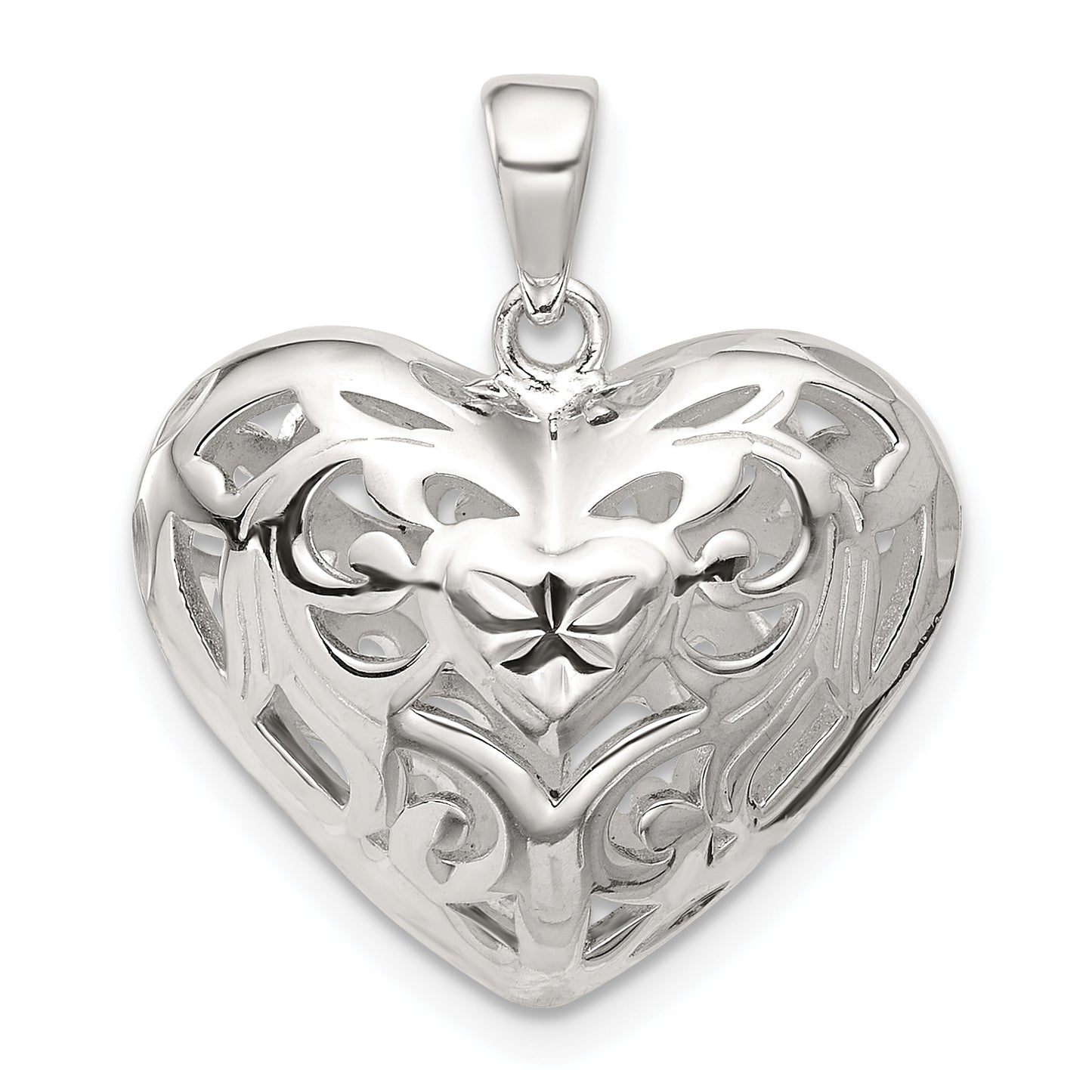 Sterling Silver Filigree Heart Pendant