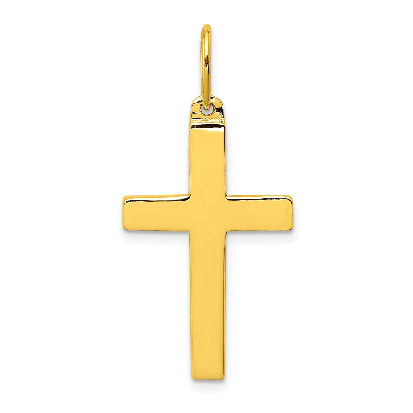 Ss/Gold Plated Sterling Silver Gold-Tone Polished Cross Pendant