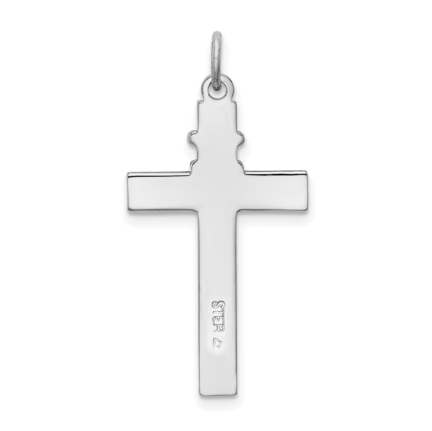 Sterling Silver Rhodium-Plated & Vermeil Rosary Cross Pendant