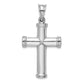 Sterling Silver Rhodium-Plated Diamond -Cut Reversible Cross Pendant