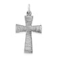 Sterling Silver Antiqued Textured Cross Pendant