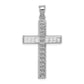 Sterling Silver Rhodium-Plated Diamond Cut Cross Pendant