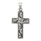 Sterling Silver Antiqued Scroll Cross Pendant