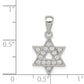 Sterling Silver Rhodium-Plated Cz Star Of David Pendant