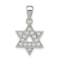 Sterling Silver Rhodium-Plated Cz Star Of David Pendant