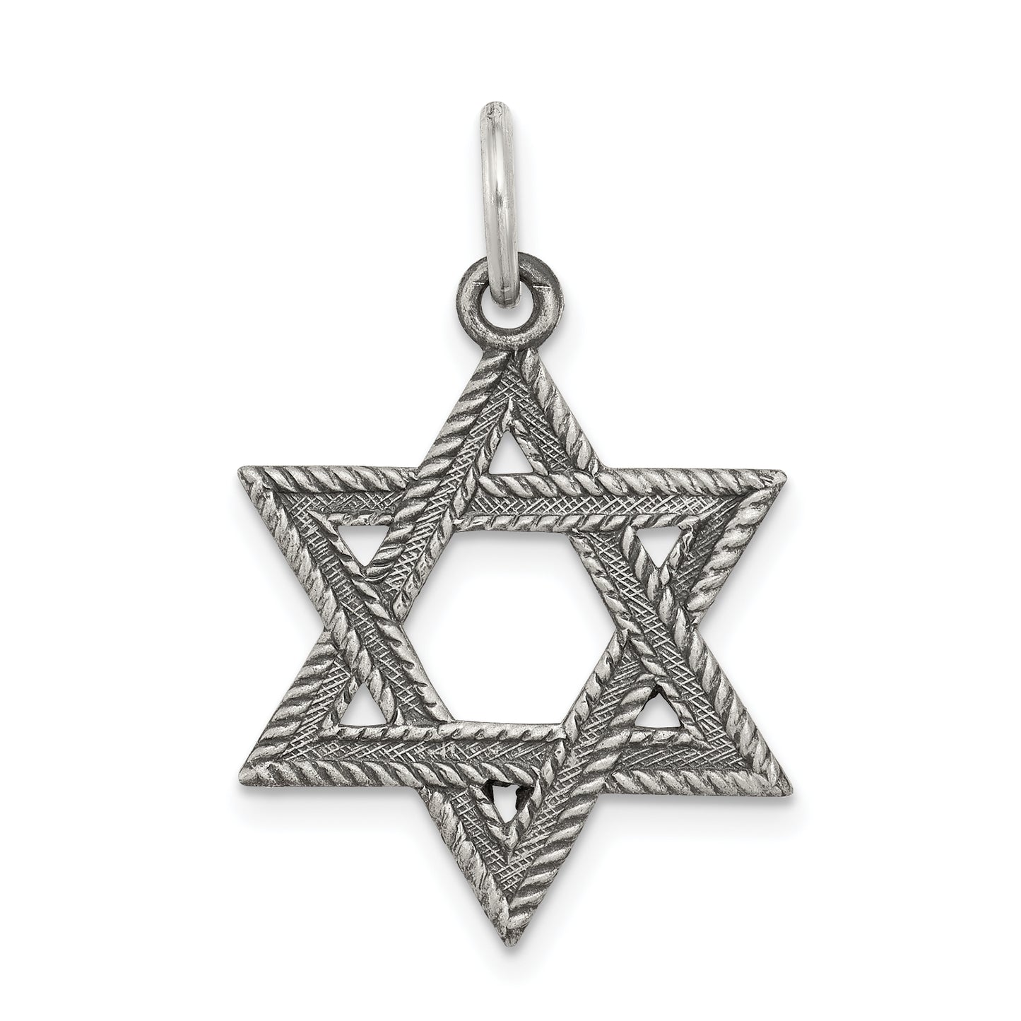 Sterling Silver Antiqued Star Of David Pendant