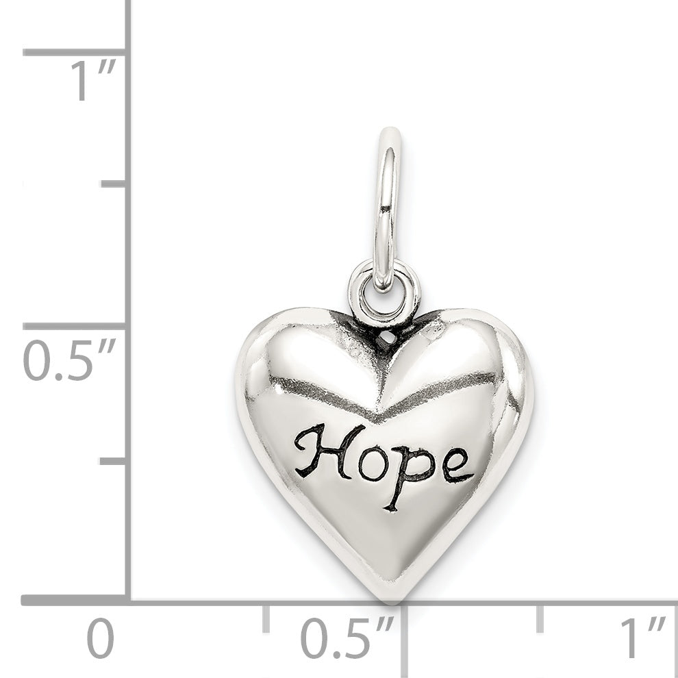 Sterling Silver Antiqued Hope Pendant